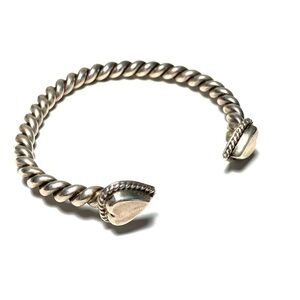 925 Mexico Bracelet Cuff Bangle 38.82g Vintage Artisan Hearts